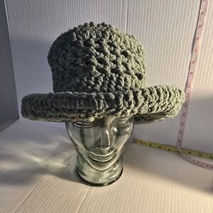 Chunky Handmade Crocheted Green Bucket Hat